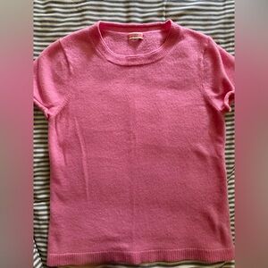 J. Crew Cashmere Short Sleeve Sweater - Pink Size M